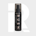 Een zwarte RUSH Cool Performance auto parfum spray flacon is gecentreerd op een lichtgrijze achtergrond met een grote witte letter R.
